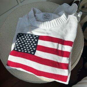 Pearls and Camo American Flag Sweater